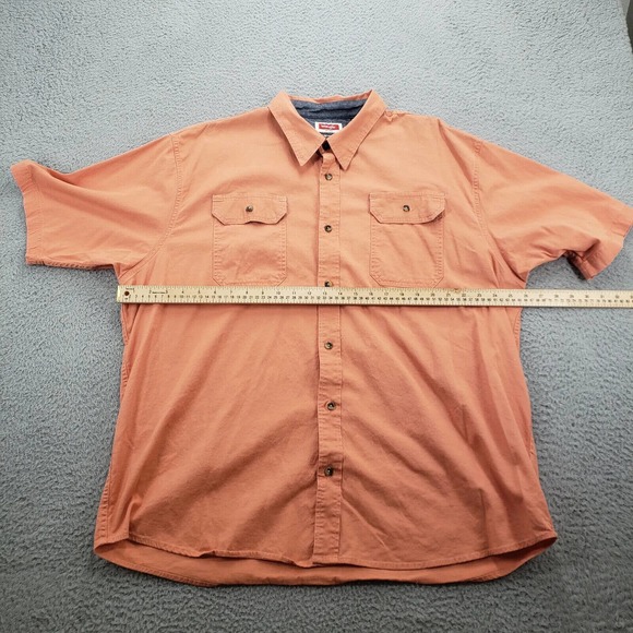 Wrangler Shirt‎ Mens XXL Orange Flex Western Workwear Cowboy Outdoors Casual - Picture 9 of 12